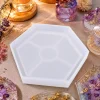 Hexagonal silicone coaster mold with a rim