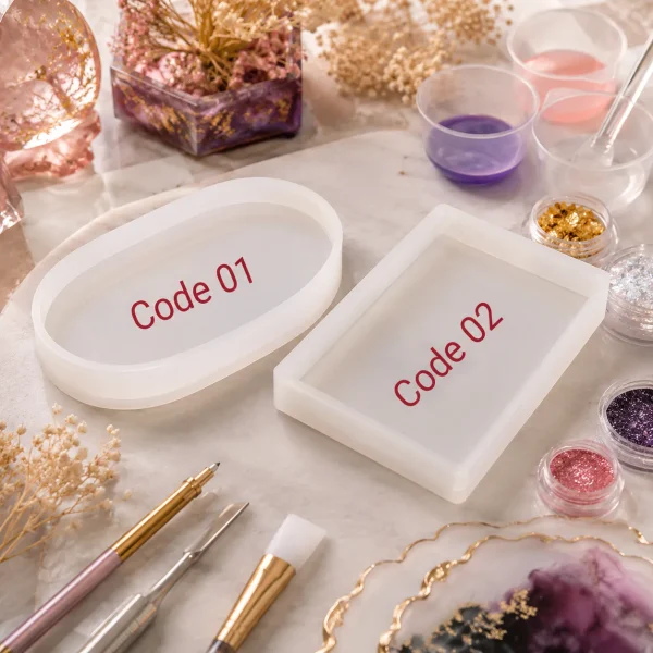 Rectangular and oval silicone mold with a rim