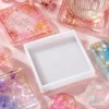 Square silicone coaster mold with a rim
