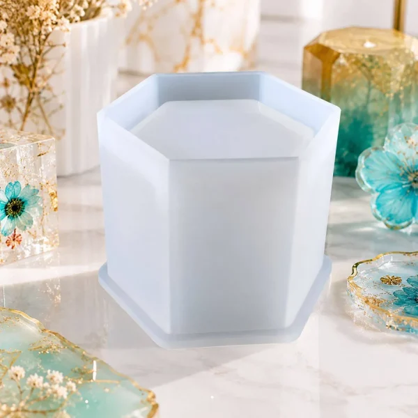 Hexagonal flower pot silicone mold