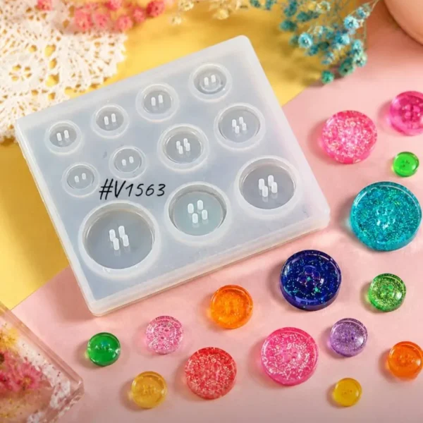 Simple button silicone mold (round design)